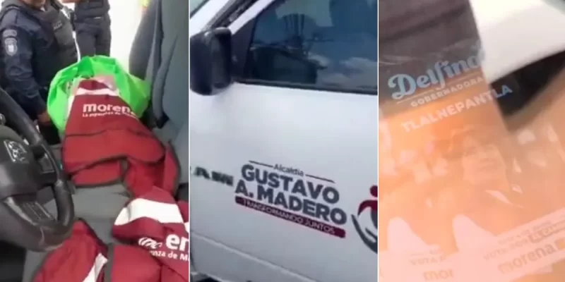 Detienen a tres funcionarios por repartir propaganda de Delfina Gómez