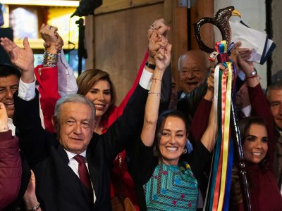López Obrador festeja triunfo de Sheinbaum