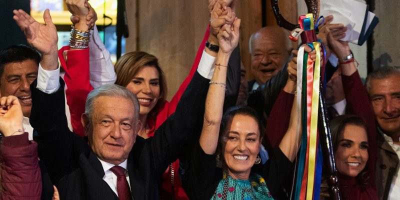 López Obrador festeja triunfo de Sheinbaum